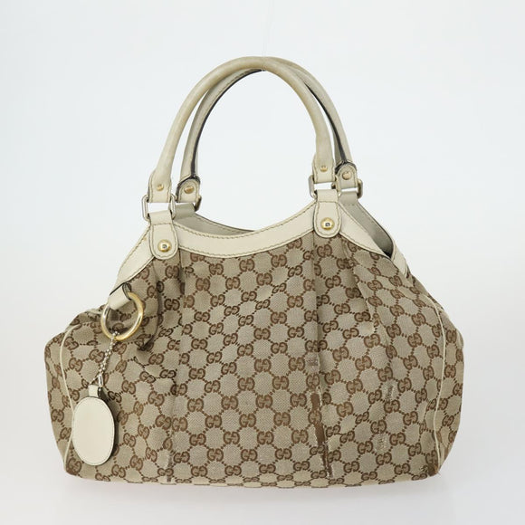 GUCCI GG Canvas Shoulder Bag 3 Set Beige Gold Auth 151485