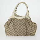 GUCCI GG Canvas Shoulder Bag 3 Set Beige Gold Auth 151485-3