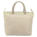 PRADA Hand Bag Nylon Beige Silver Auth 151486-13
