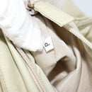 PRADA Hand Bag Nylon Beige Silver Auth 151486-12