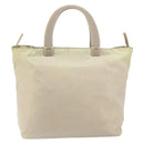 PRADA Hand Bag Nylon Beige Silver Auth 151486-2