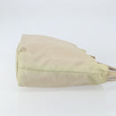 PRADA Hand Bag Nylon Beige Silver Auth 151486-3