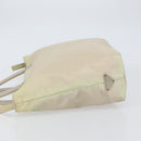 PRADA Hand Bag Nylon Beige Silver Auth 151486-4