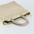 PRADA Hand Bag Nylon Beige Silver Auth 151486-6