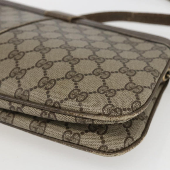 GUCCI GG Supreme Web Sherry Line Bag PVC Beige Red 904 02 043 Auth 151491