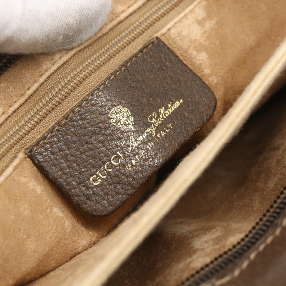 GUCCI GG Supreme Web Sherry Line Bag PVC Beige Red 904 02 043 Auth 151491