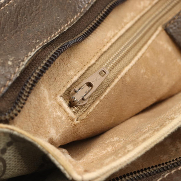 GUCCI GG Supreme Web Sherry Line Bag PVC Beige Red 904 02 043 Auth 151491