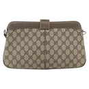 GUCCI GG Supreme Web Sherry Line Bag PVC Beige Red 904 02 043 Auth 151491-3