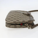 GUCCI GG Supreme Web Sherry Line Bag PVC Beige Red 904 02 043 Auth 151491-5