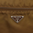 PRADA Shoulder Bag Nylon Brown Silver Auth 151496-19