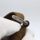 PRADA Shoulder Bag Nylon Brown Silver Auth 151496-8