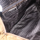 PRADA Shoulder Bag Nylon Brown Silver Auth 151496-10