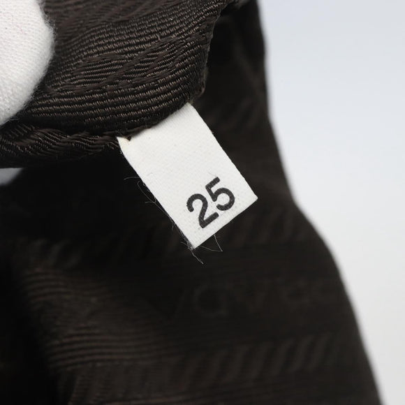 PRADA Shoulder Bag Nylon Brown Silver Auth 151496