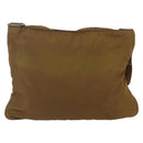 PRADA Shoulder Bag Nylon Brown Silver Auth 151496-2