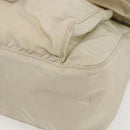 PRADA Shoulder Bag Nylon Beige Silver Auth 151497-10