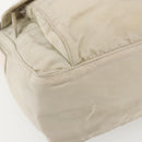 PRADA Shoulder Bag Nylon Beige Silver Auth 151497-11