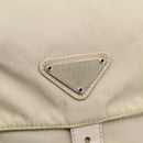 PRADA Shoulder Bag Nylon Beige Silver Auth 151497-15