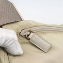PRADA Shoulder Bag Nylon Beige Silver Auth 151497-20
