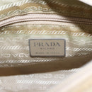 PRADA Shoulder Bag Nylon Beige Silver Auth 151497-21