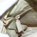 PRADA Shoulder Bag Nylon Beige Silver Auth 151497-19