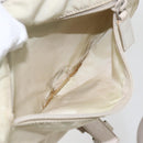 PRADA Shoulder Bag Nylon Beige Silver Auth 151497-25