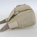 PRADA Shoulder Bag Nylon Beige Silver Auth 151497-3