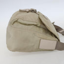 PRADA Shoulder Bag Nylon Beige Silver Auth 151497-4