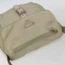 PRADA Shoulder Bag Nylon Beige Silver Auth 151497-6