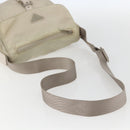 PRADA Shoulder Bag Nylon Beige Silver Auth 151497-7