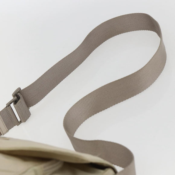 PRADA Shoulder Bag Nylon Beige Silver Auth 151497