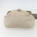 PRADA Shoulder Bag Nylon Beige Silver Auth 151497-9