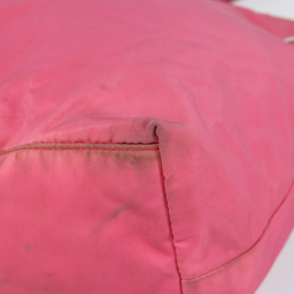 PRADA Tote Bag Nylon Pink Silver Auth 151499