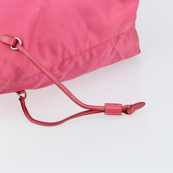 PRADA Tote Bag Nylon Pink Silver Auth 151499