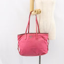 PRADA Tote Bag Nylon Pink Silver Auth 151499-23
