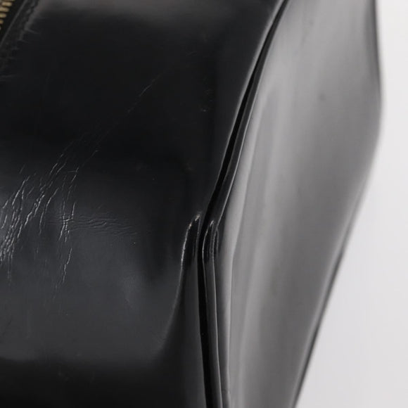 GUCCI Bamboo vanity Hand Bag Patent leather Black Gold 032 1705 0150 Auth 151500