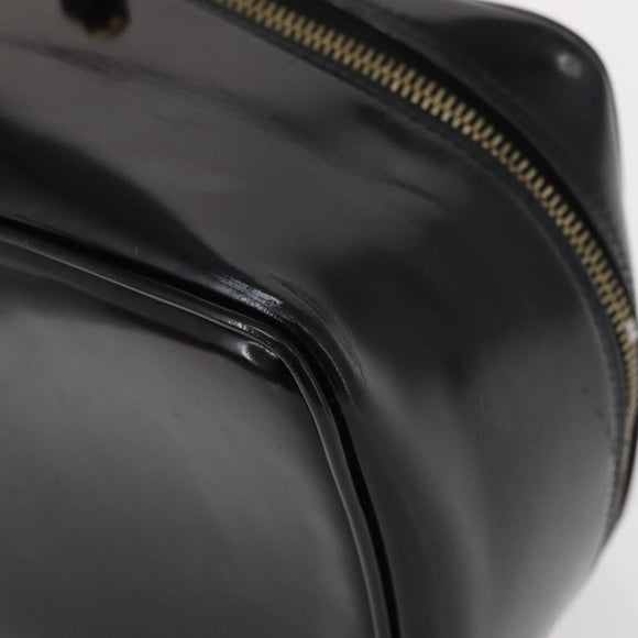 GUCCI Bamboo vanity Hand Bag Patent leather Black Gold 032 1705 0150 Auth 151500