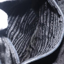 PRADA Shoulder Bag Wool Black Silver Auth 151503-22