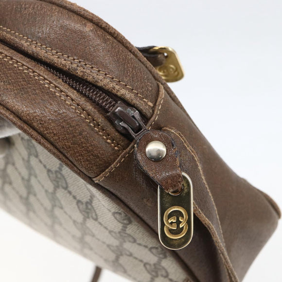 GUCCI GG Supreme Shoulder Bag PVC Beige Gold Auth 151504