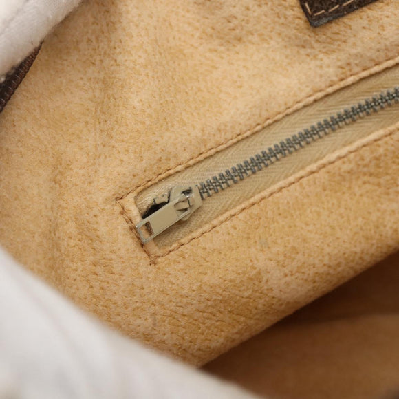 GUCCI GG Supreme Shoulder Bag PVC Beige Gold Auth 151504