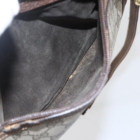 GUCCI GG Supreme Shoulder Bag PVC Beige Gold Auth 151504