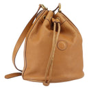 GUCCI Shoulder Bag Leather Brown Gold Auth 151505-1