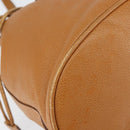 GUCCI Shoulder Bag Leather Brown Gold Auth 151505-11