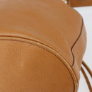 GUCCI Shoulder Bag Leather Brown Gold Auth 151505-12