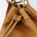 GUCCI Shoulder Bag Leather Brown Gold Auth 151505-14