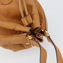 GUCCI Shoulder Bag Leather Brown Gold Auth 151505-6