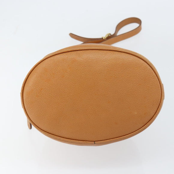 GUCCI Shoulder Bag Leather Brown Gold Auth 151505