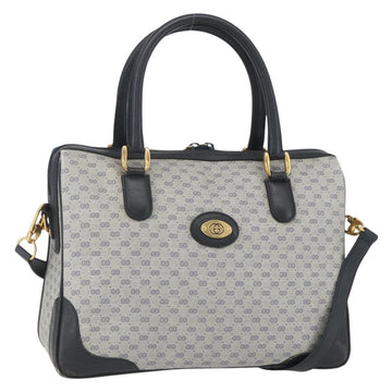 GUCCI Micro GG Supreme Hand Bag PVC Navy Gold 002 58 0033 Auth 151506