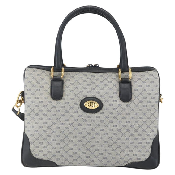 GUCCI Micro GG Supreme Hand Bag PVC Navy Gold 002 58 0033 Auth 151506