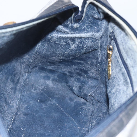 GUCCI Micro GG Supreme Hand Bag PVC Navy Gold 002 58 0033 Auth 151506