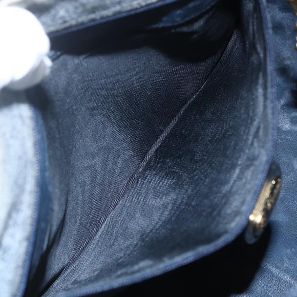 GUCCI Micro GG Supreme Hand Bag PVC Navy Gold 002 58 0033 Auth 151506